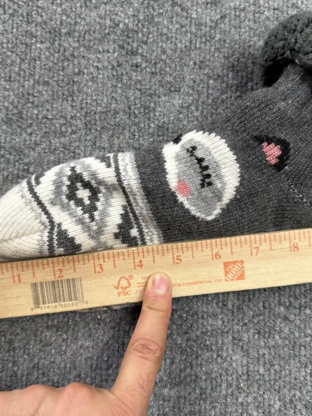 Kids/Youth Patterned Animal Face Slipper Socks with Grip Soles Size 3-4